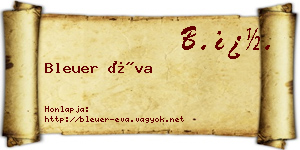 Bleuer Éva névjegykártya