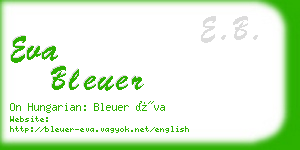 eva bleuer business card